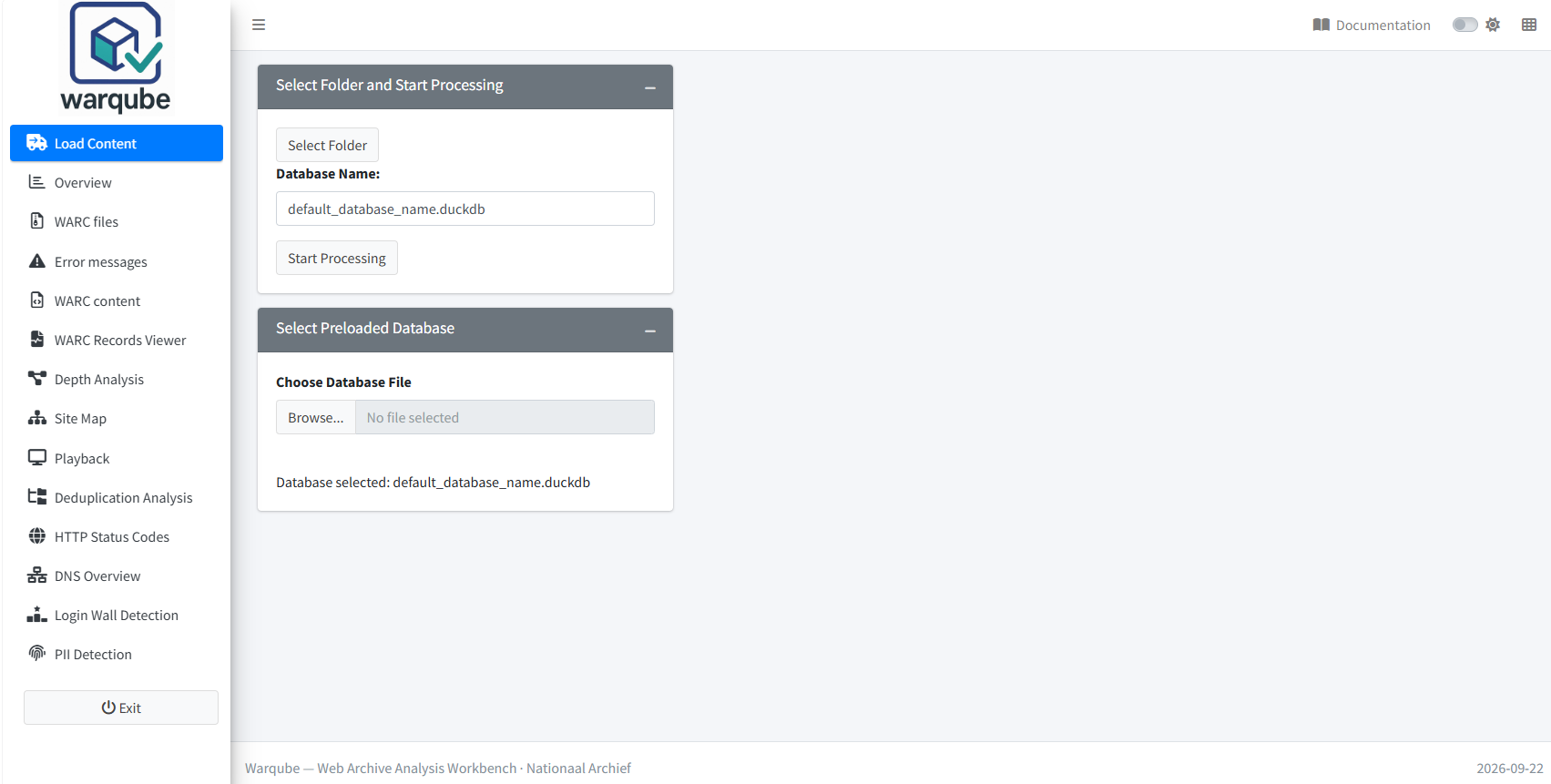 Warqube Load Content page